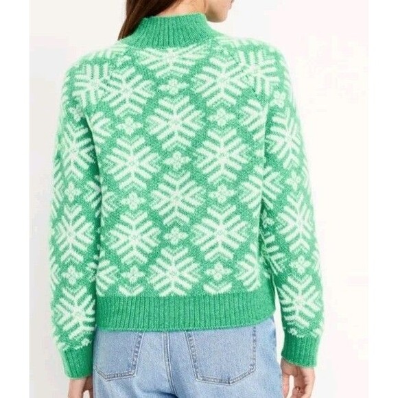 NWT Women's Old Navy Holiday Print Mock Neck Sweater Size S N5 - Picture 3 of 11